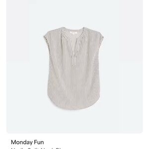 Monday Fun Striped Blouse - Black and White